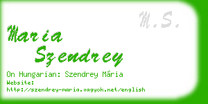 maria szendrey business card