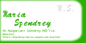 maria szendrey business card